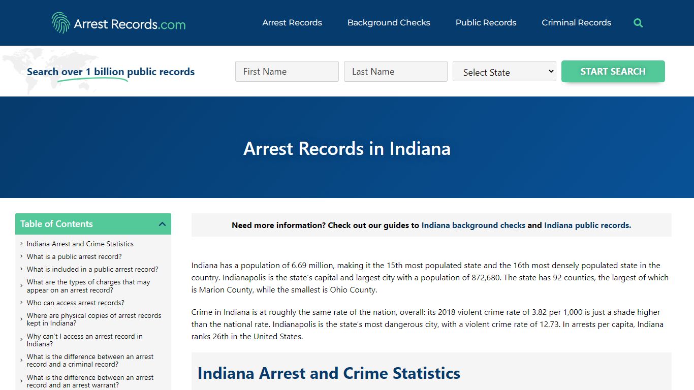 Indiana Arrests Records - Criminal, Warrant and Background Check Data ...